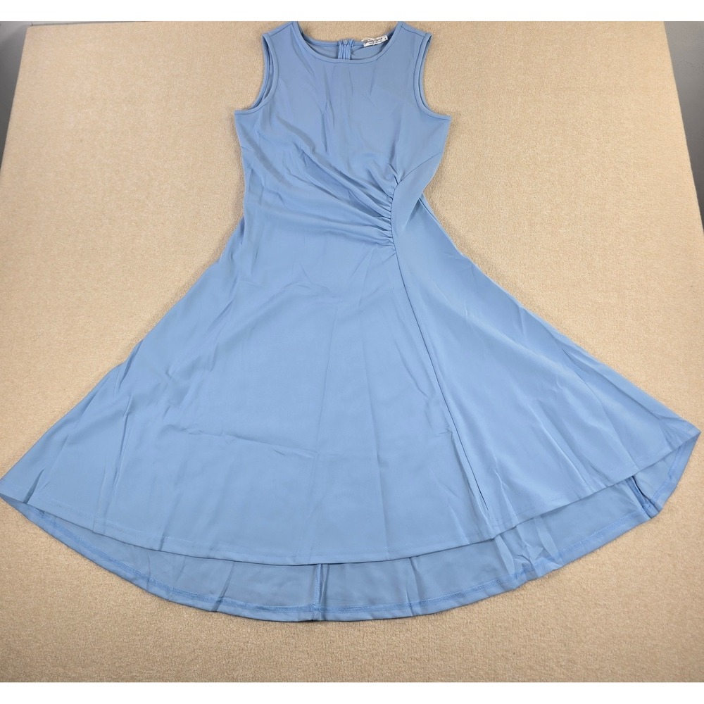 DRESSTELLS Women's Ruched A-Line High Low Cocktail Dress Blue S NWT